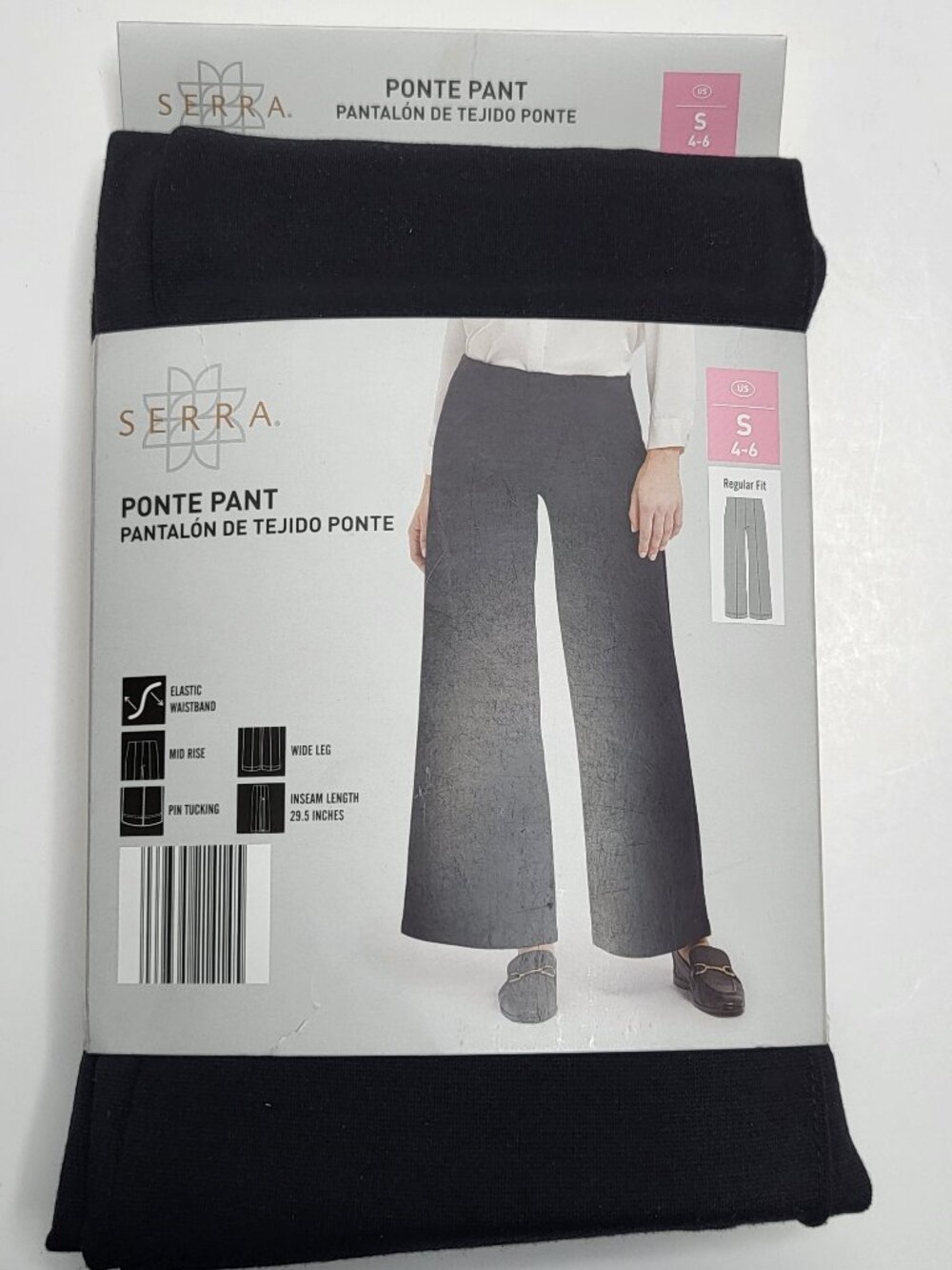 Serra Ponte Pant Womens Small 4-6 Wide Leg Elastic Waist Black New Package Wear